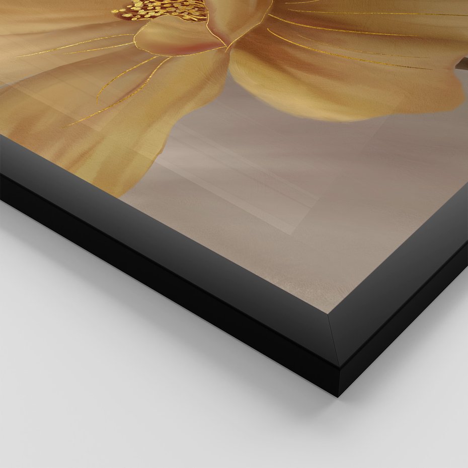 Zestaw obrazy w ramie, plakaty - kwiaty, płatki, dekoracja - rama czarna