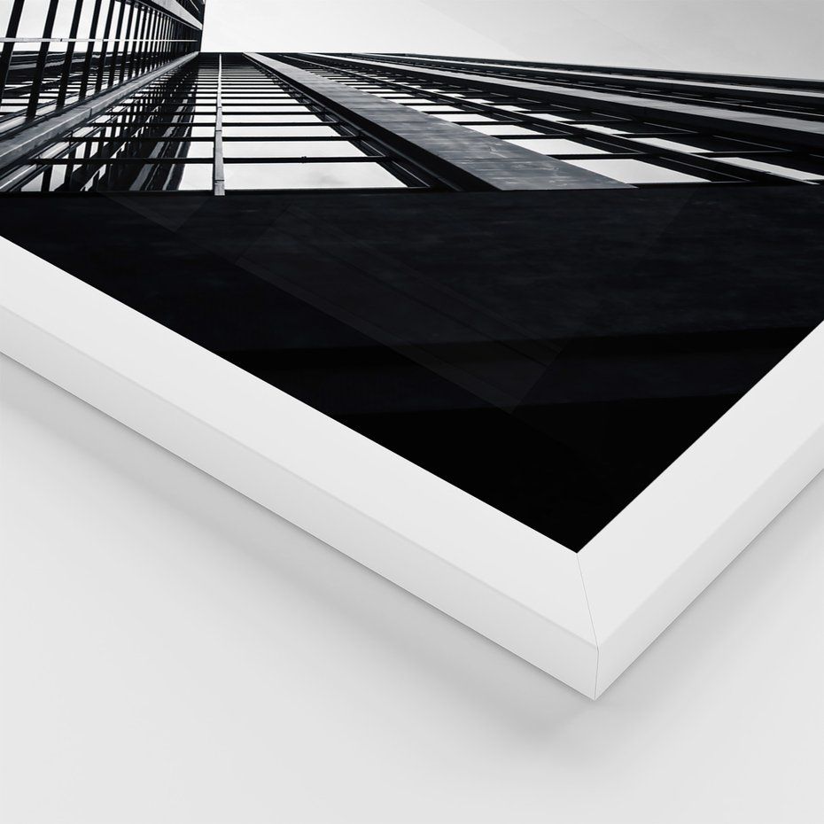 Zestaw obrazy w ramie, plakaty - architektura, budynki, miejski - rama biała