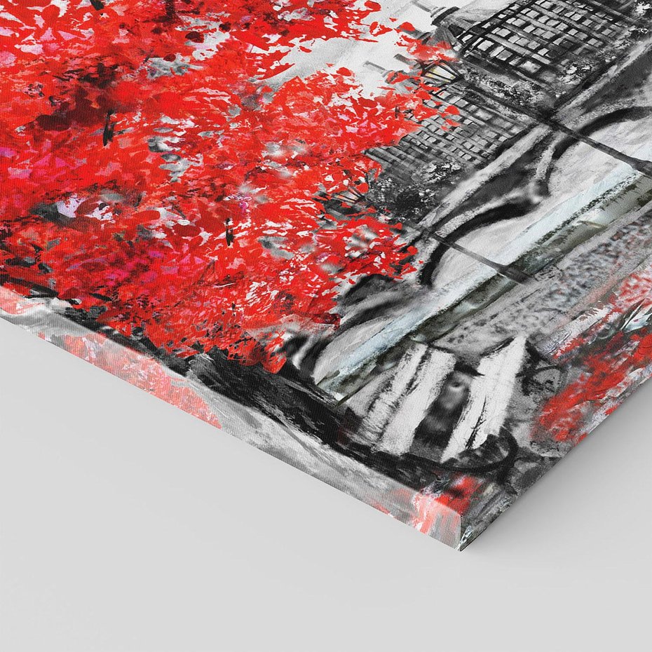 Obraz na płótnie - Londyn, Big Ben, drzewo