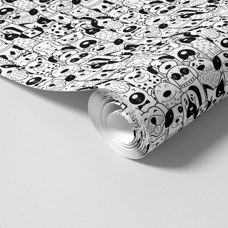 Tapeta - psy, ilustracje, zwierzęta