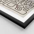 Zestaw obrazy w ramie, plakaty - abstrakcja,linie,figury - rama czarna