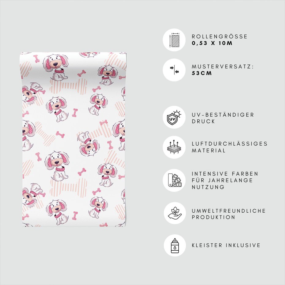 Tapeta - dziecięca, pies, kość,