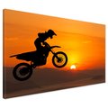 Obraz na płótnie - motocross, skok, sylwetka