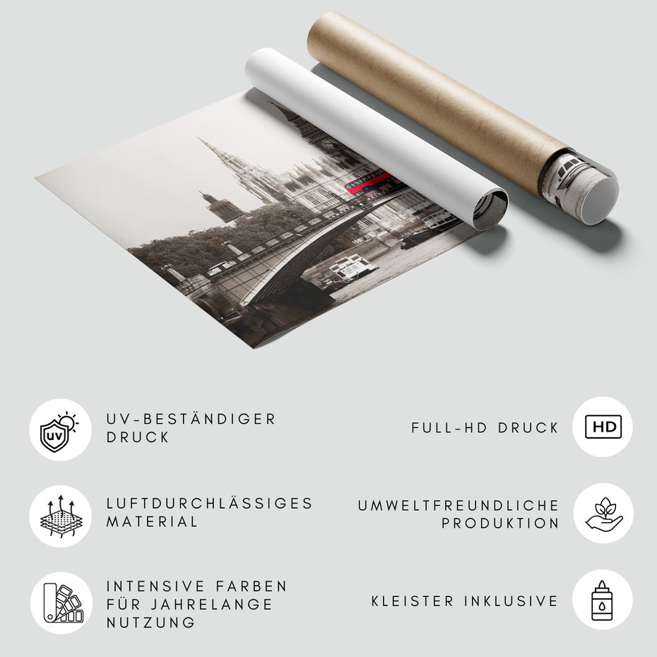 Fototapeta - Londyn, most, autobus