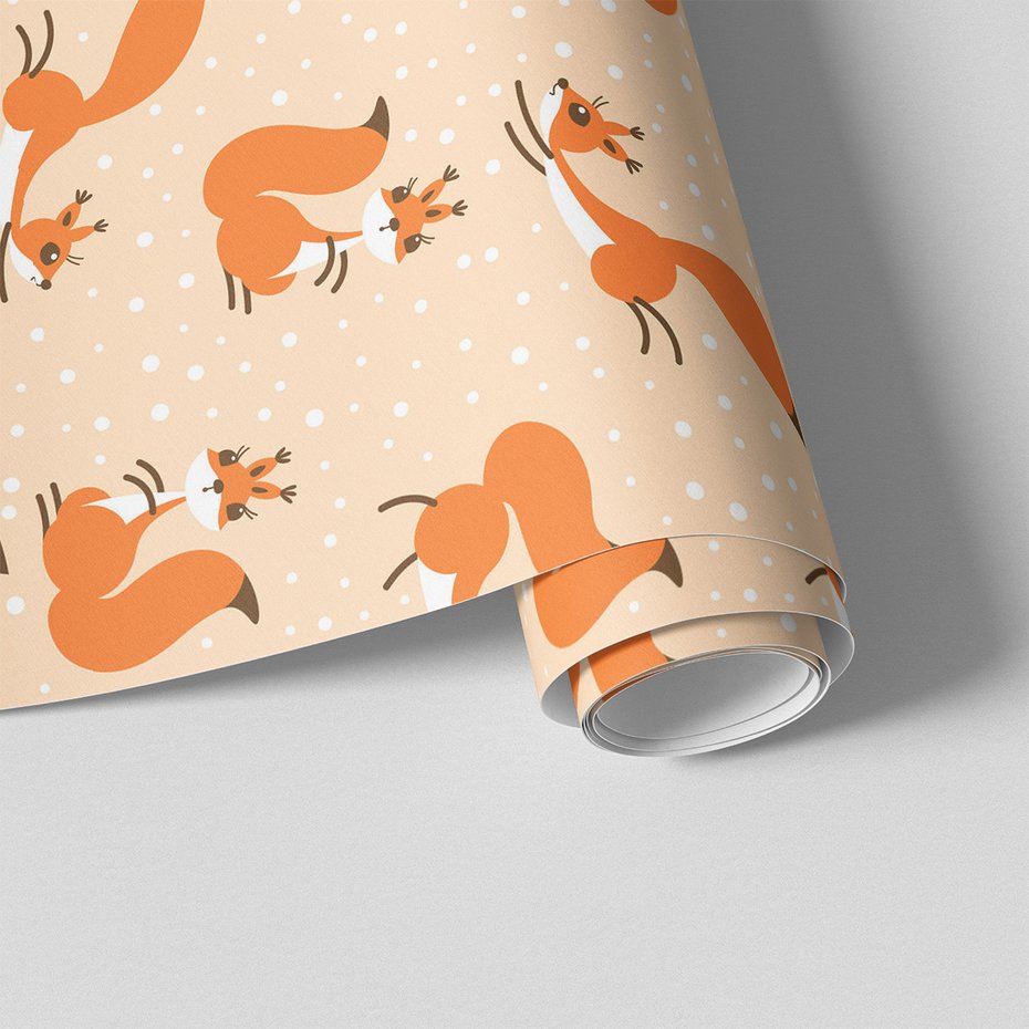 Tapeta - dziecięca, wiewiórka, ogon, kropki