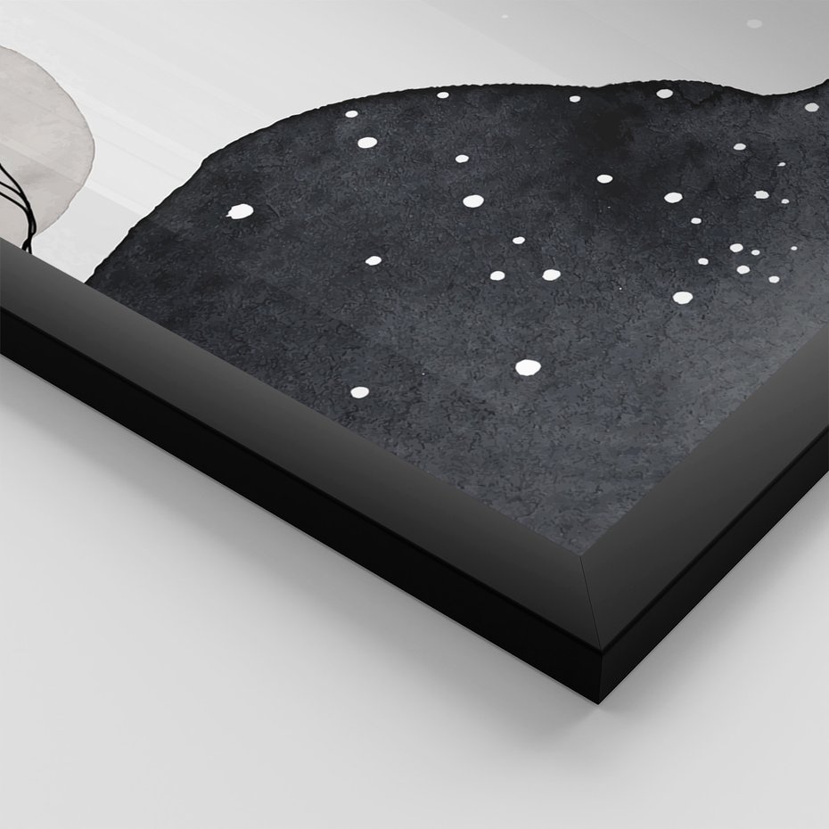 Zestaw obrazy w ramie, plakaty - abstrakcja,minimalizm,linie - rama czarna