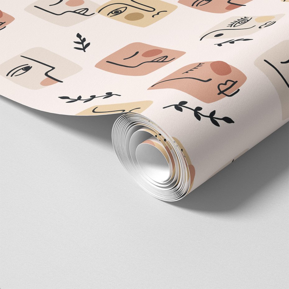 Tapeta - twarz, liście, abstrakcja