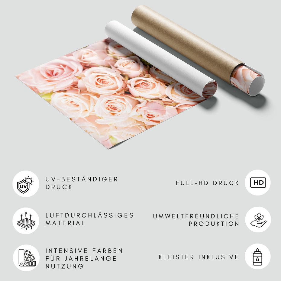 Fototapeta - róże, kwiaty, pastelowe