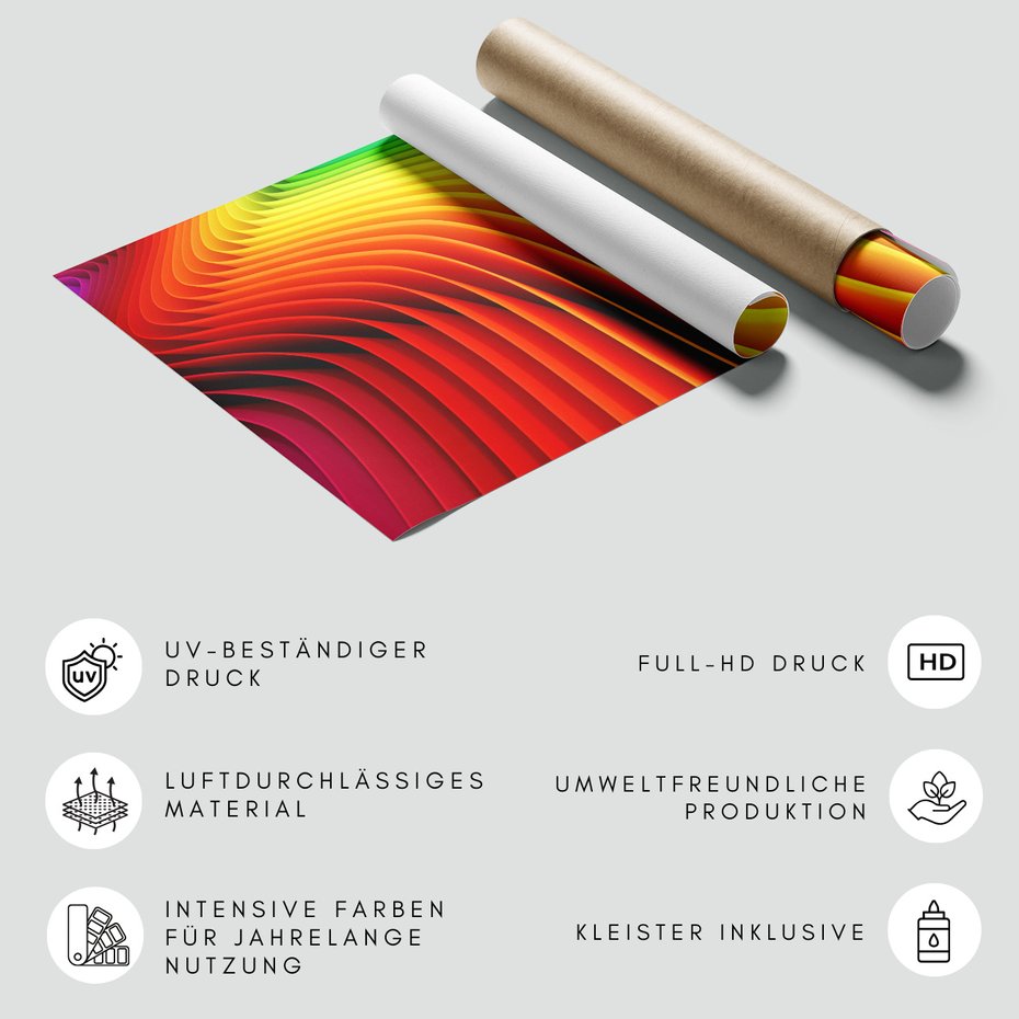 Fototapeta - kolorowe, fale, tęcza