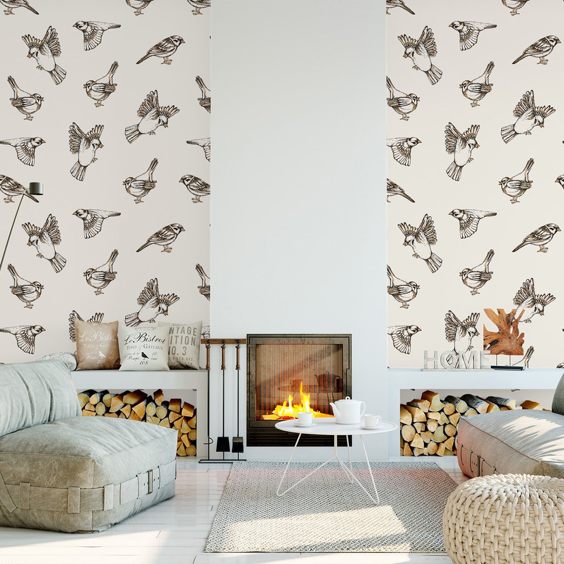 Tapeta - ptaki, ilustracja, natura