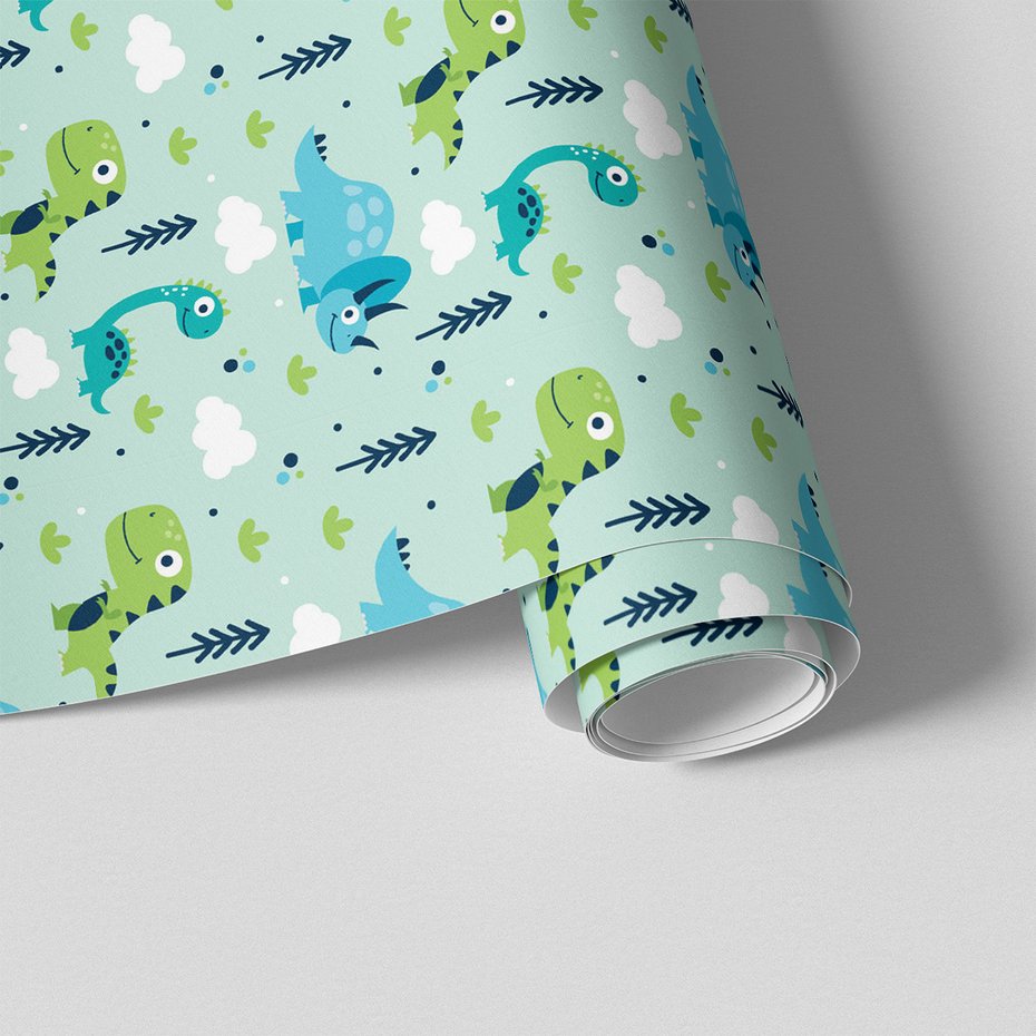 Tapeta - dziecięca, dinozaury, wzór,