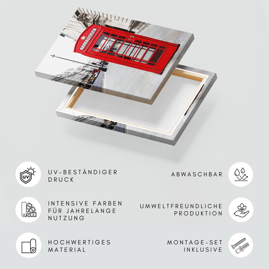 Obraz na płótnie - budka telefoniczna, Londyn, miasto