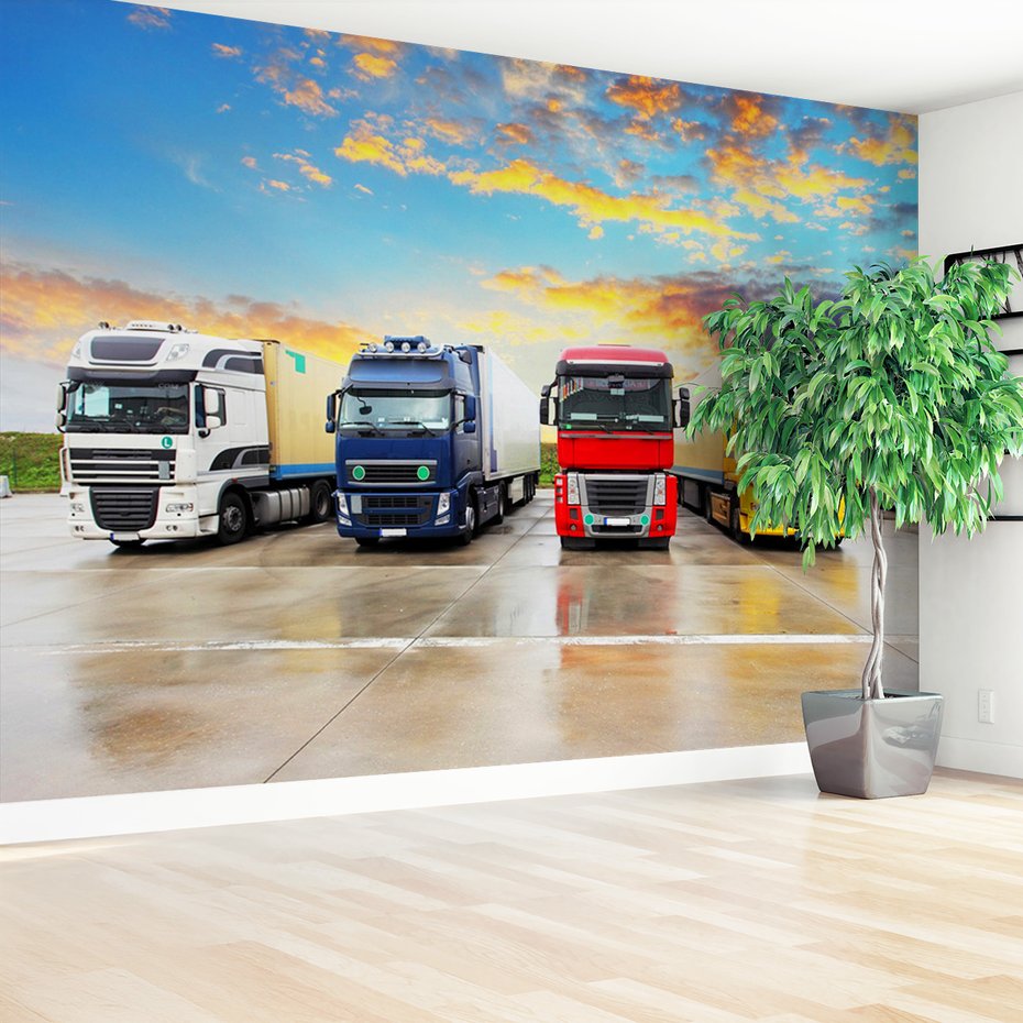 Fototapeta - ciężarówki, transport, logistyka