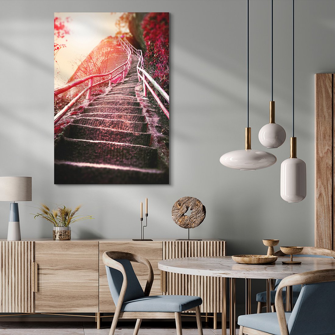 Obraz na płótnie - schody, krajobraz, natura