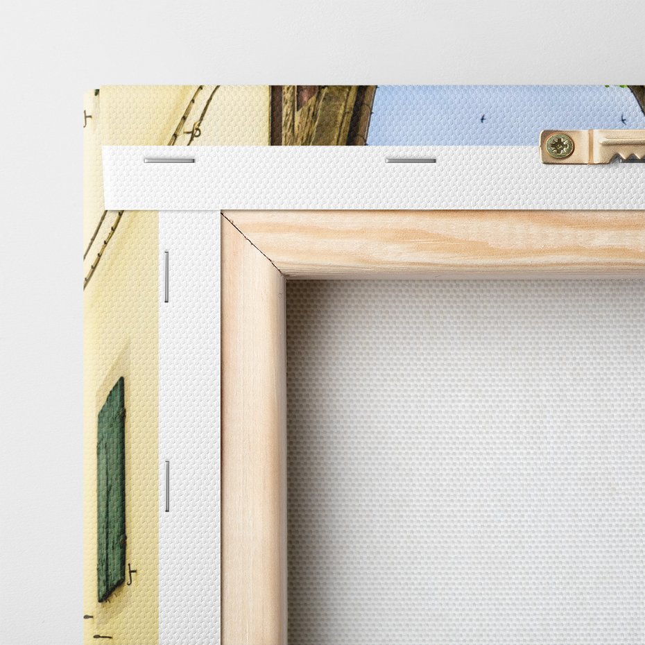 Obraz na płótnie - uliczka, kwiaty, budynki