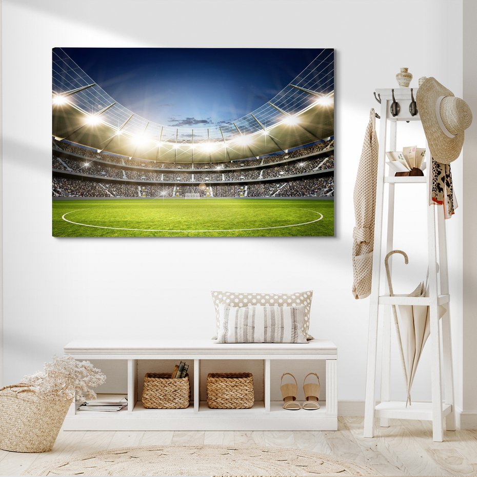 Obraz na płótnie - stadion, piłka nożna, kibice