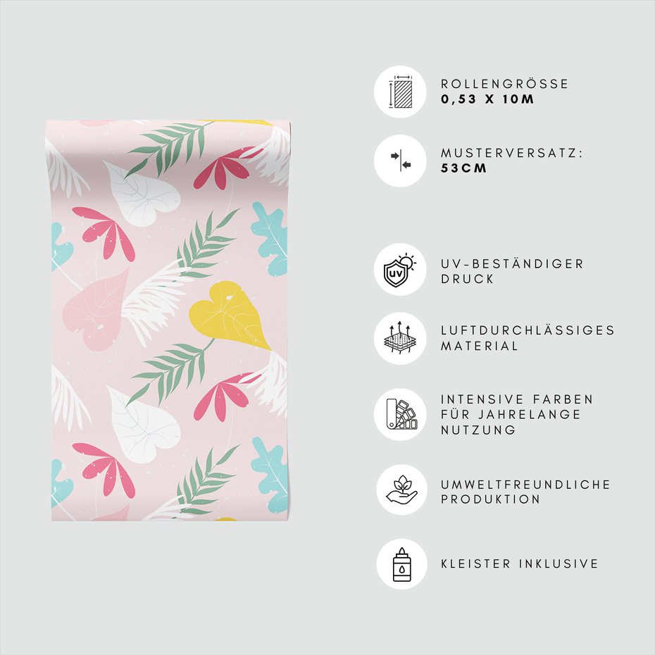 Tapeta - liście, kwiaty, tło