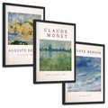 Zestaw obrazy w ramie, plakaty - impresjonizm, pejzaż, morze - rama czarna