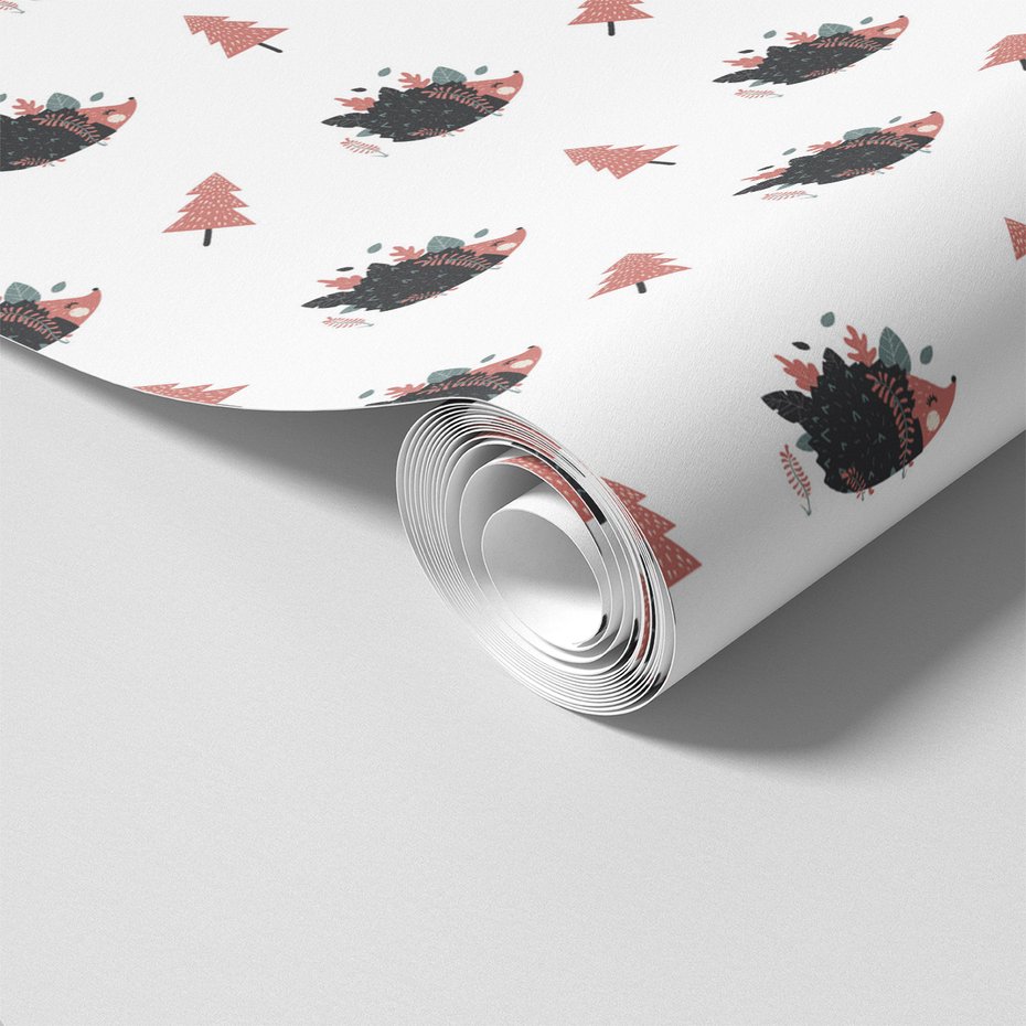 Tapeta - dziecięca, jeż, drzewo, liście