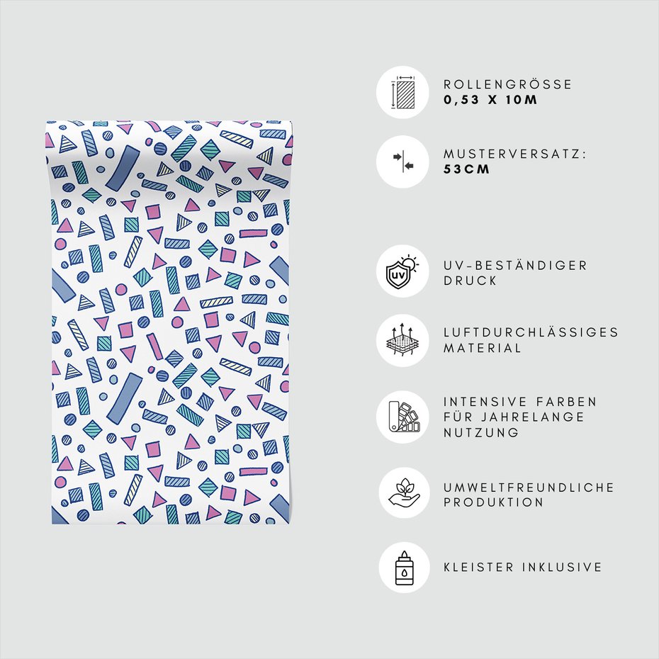 Tapeta - kształty, figury, kreski