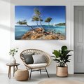 Obraz na płótnie - plaża, morze, drzewa