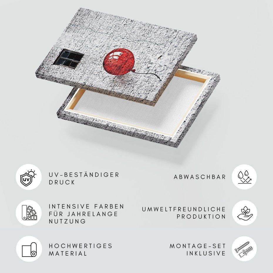 Obraz na płótnie - mur, balon, grafiti