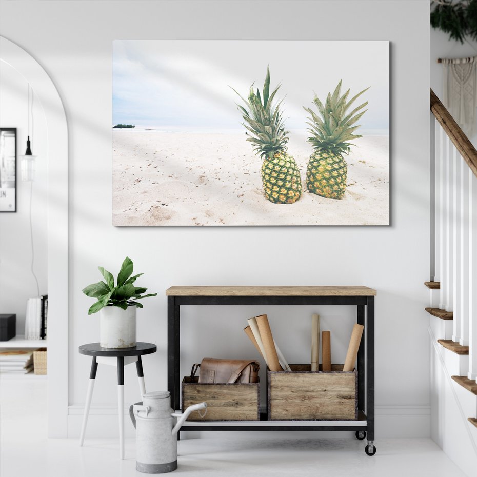 Obraz na płótnie - ananas, plaża, owoce