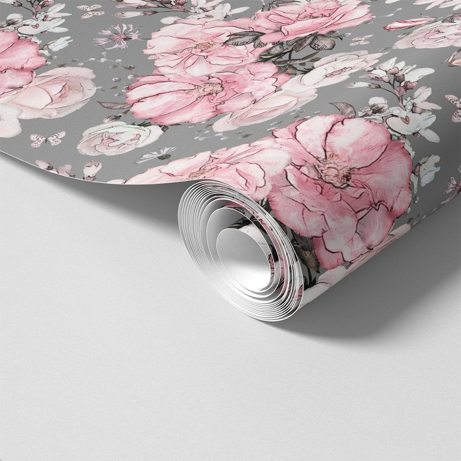 Tapeta - kwiaty, róże, motyle