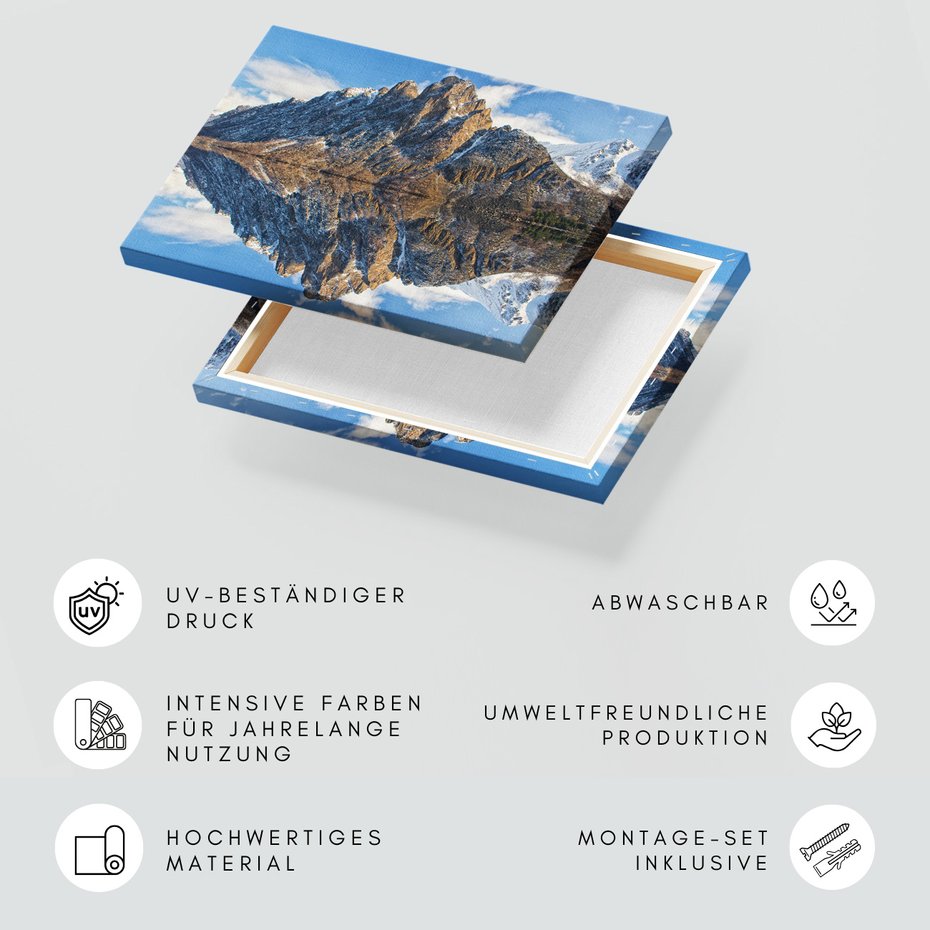 Obraz na płótnie - góry, odbicie, jezioro