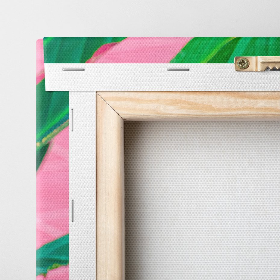 Obraz na płótnie - liście, roślina, różowy