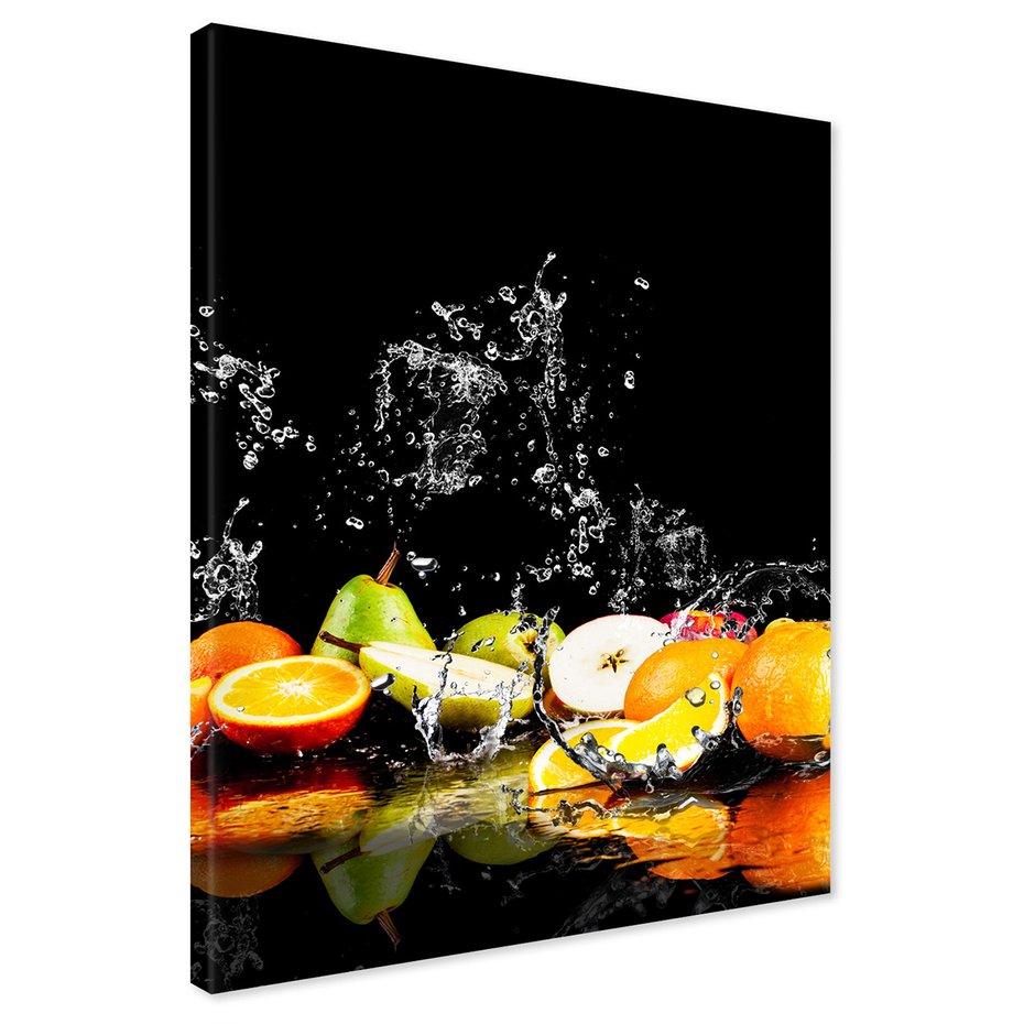 Obraz na płótnie - owoce, woda, świeżość