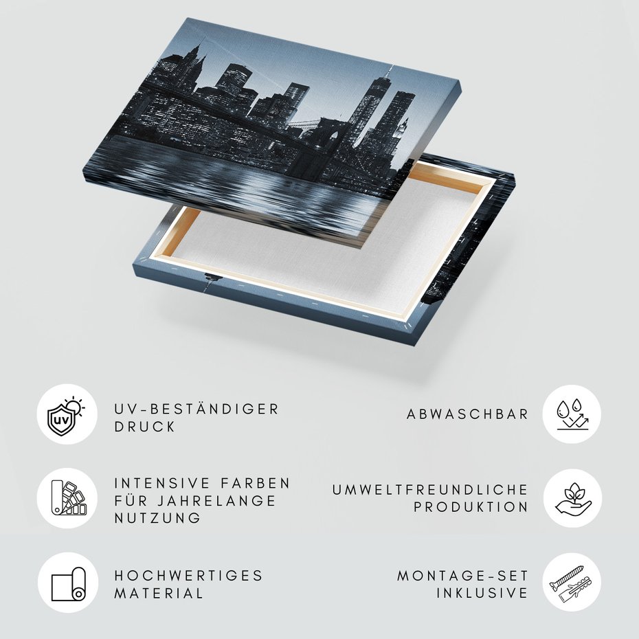 Obraz na płótnie - miasto, most, noc