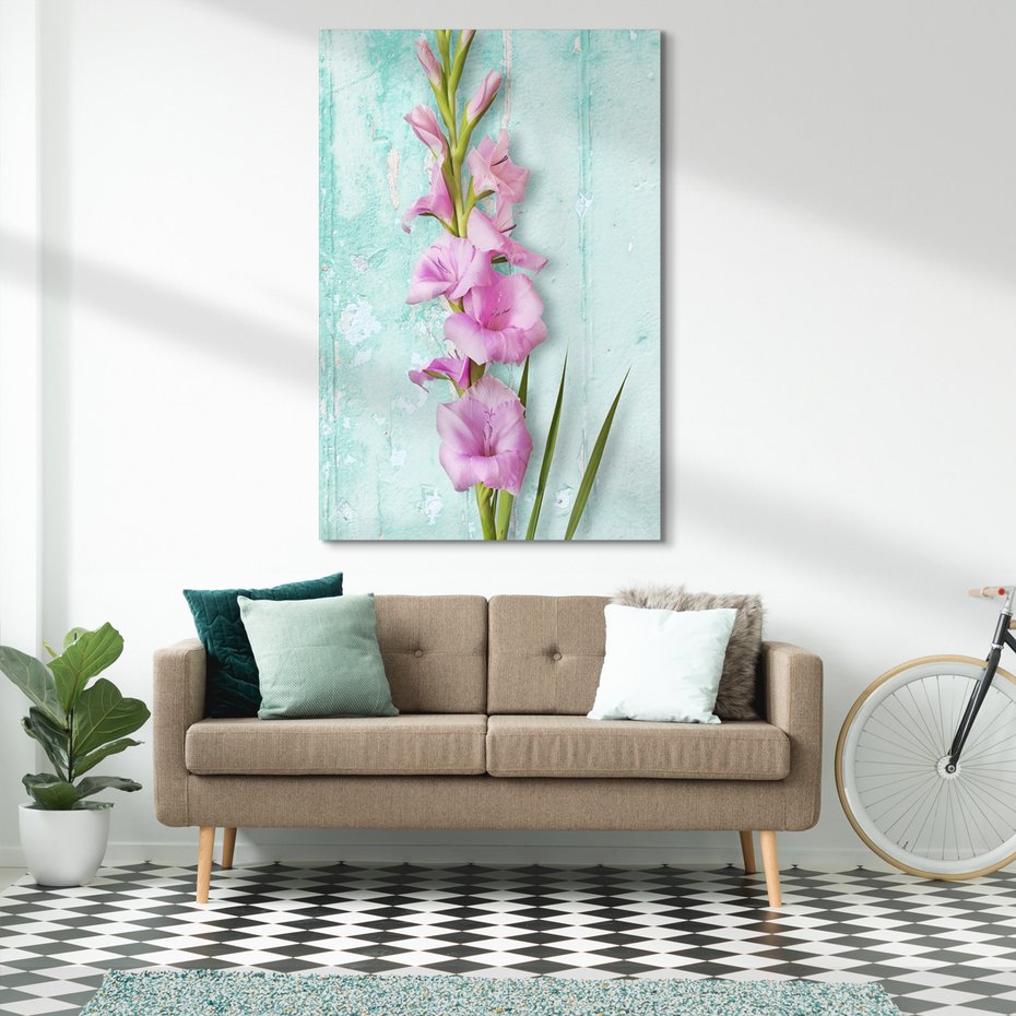 Obraz na płótnie - kwiaty, różowy, gladiole