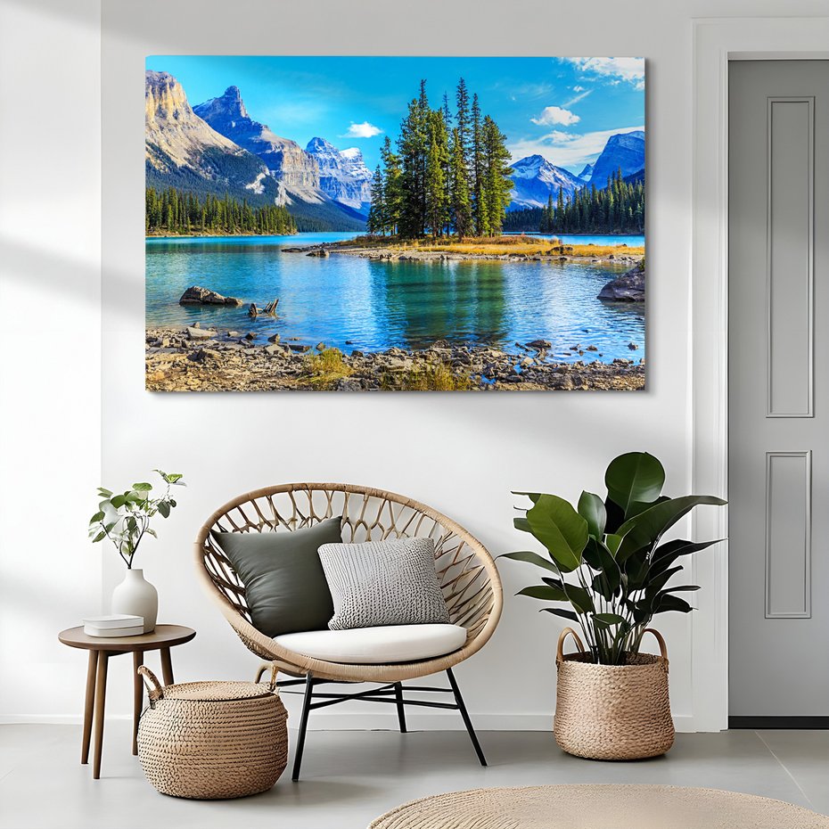 Obraz na płótnie - góry, jezioro, lasy