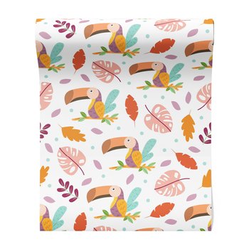 Tapeta - dziecięca, tukany, liście, gałąź