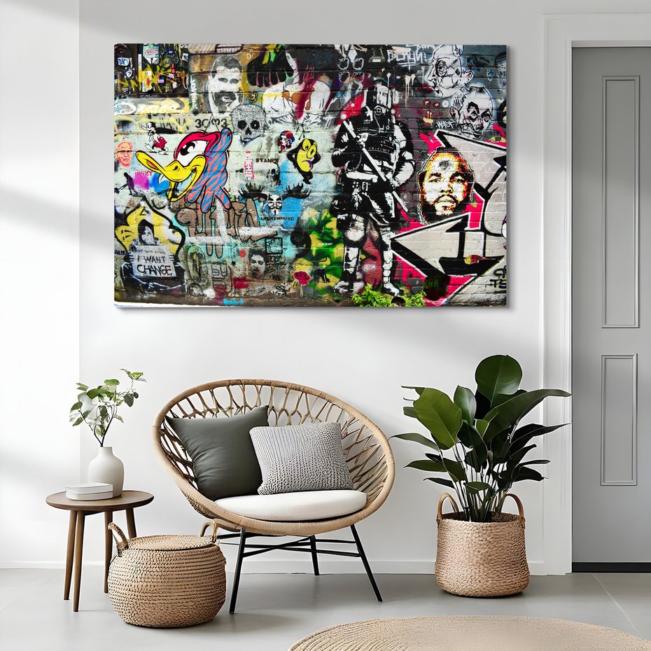 Obraz na płótnie - graffiti, ściana, sztuka