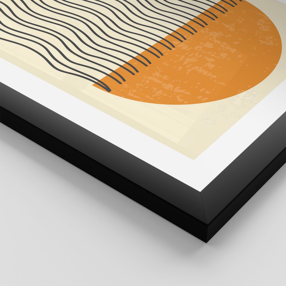 Zestaw obrazy w ramie, plakaty - abstrakcja, minimalizm, wzory - rama czarna