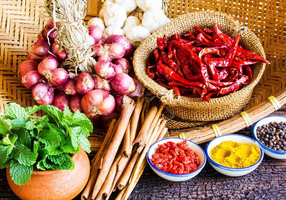 Fototapeta - przyprawy, warzywa, jedzenie