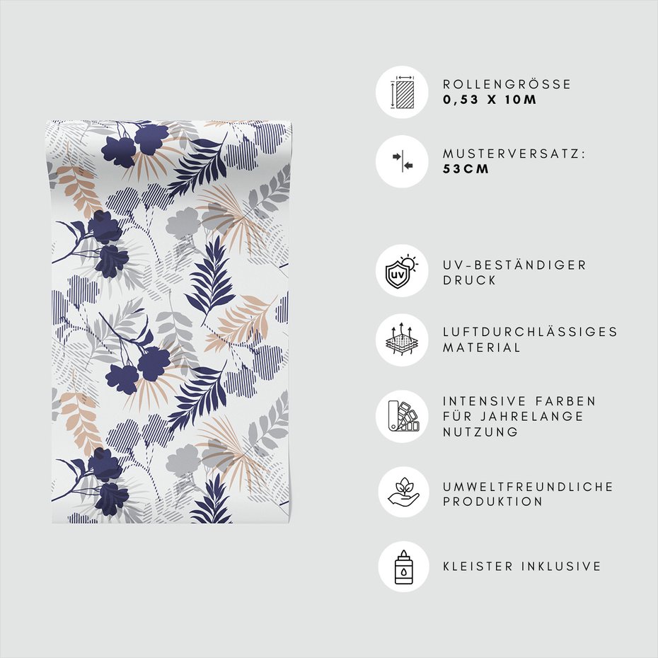 Tapeta - kwiaty, liście, tło