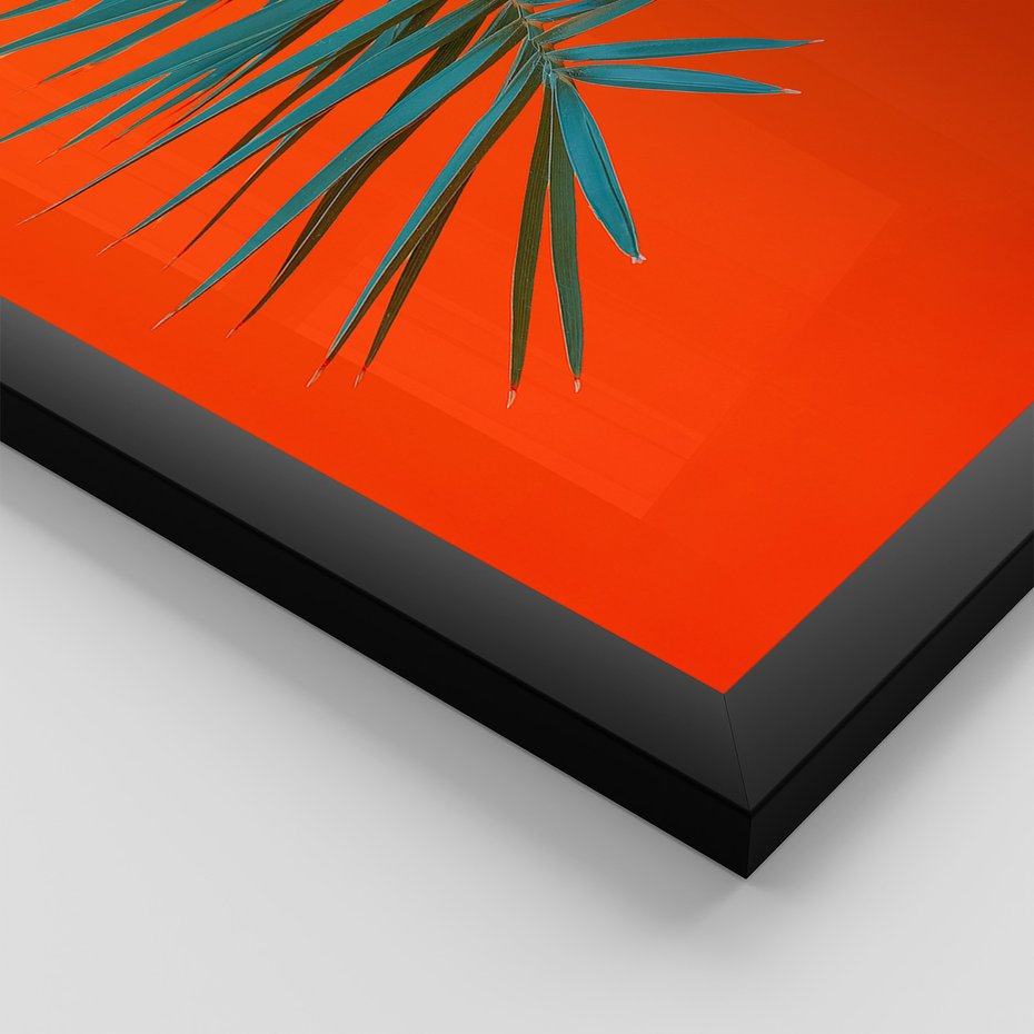 Zestaw obrazy w ramie, plakaty - liście,roślina,tropikalny - rama czarna