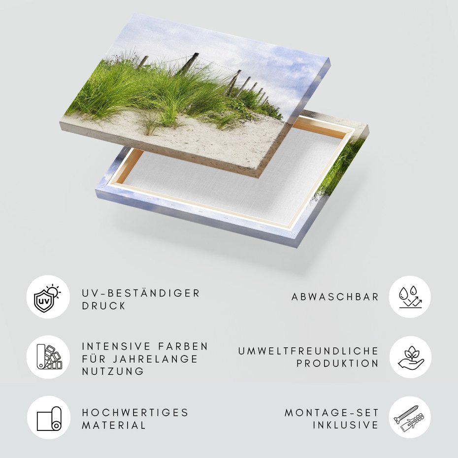 Obraz na płótnie - plaża, trawa, wydmy