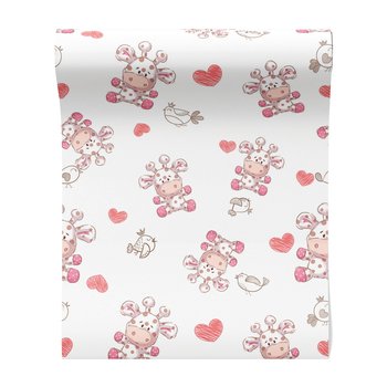 Tapeta - dziecięca, żyrafa, ptak, serce