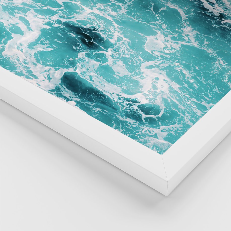 Zestaw obrazy w ramie, plakaty - woda, morze, ocean - rama biała