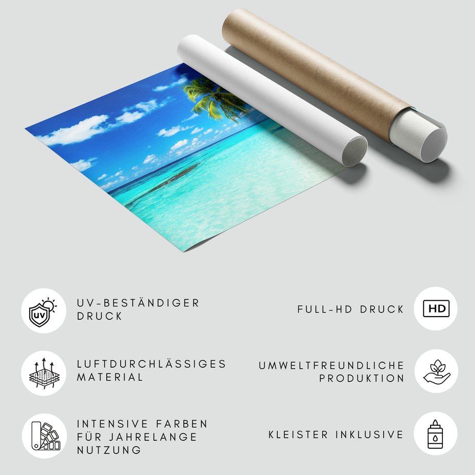 Fototapeta - plaża, morze, palmy