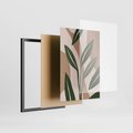 Zestaw obrazy w ramie, plakaty - liście, rośliny, abstrakcja - rama czarna