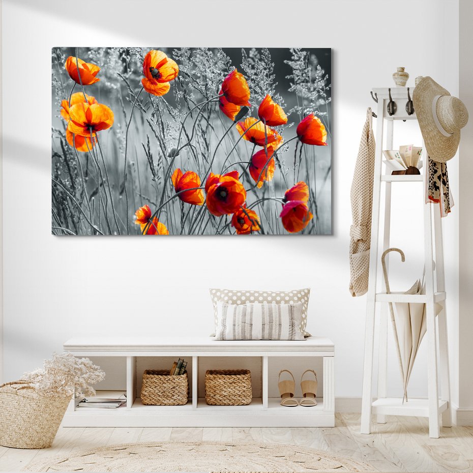 Obraz na płótnie - maki, kwiaty, natura