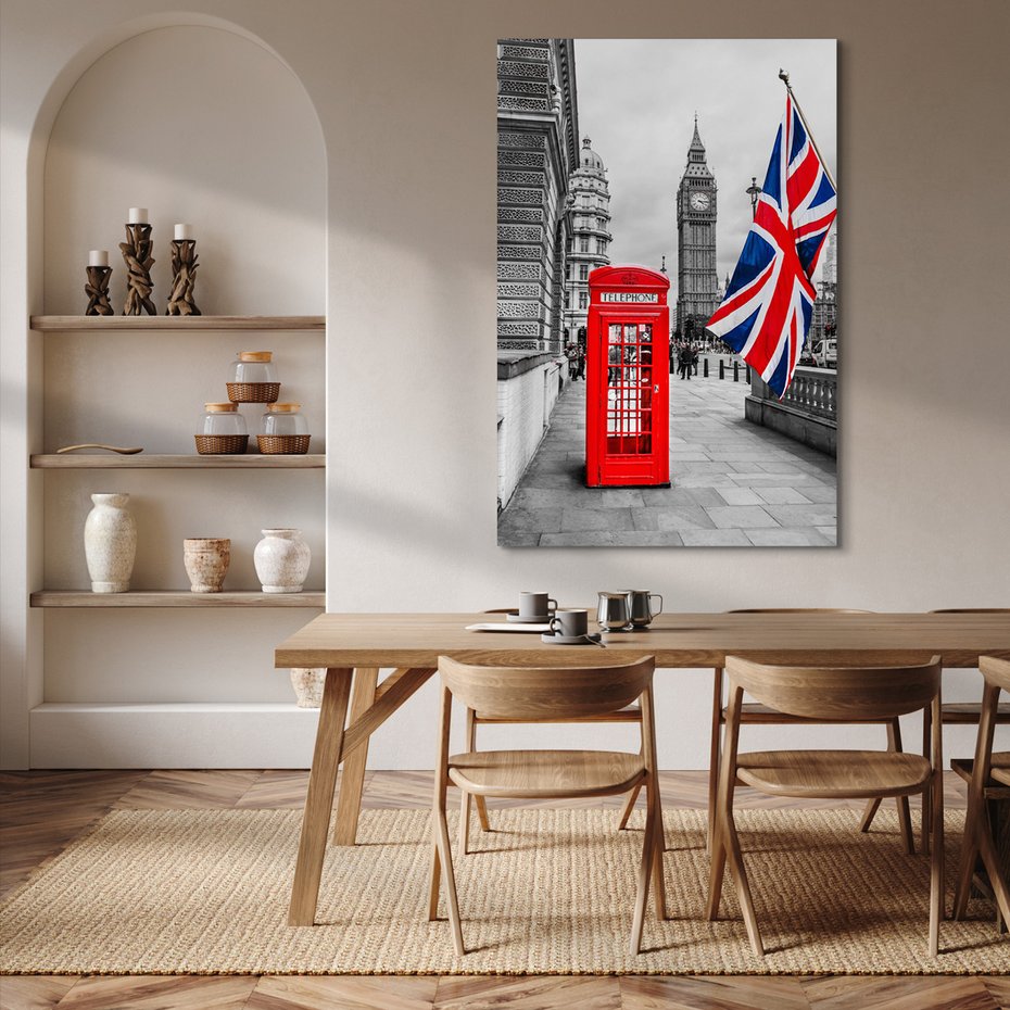 Obraz na płótnie - Londyn, budka telefoniczna, Big Ben