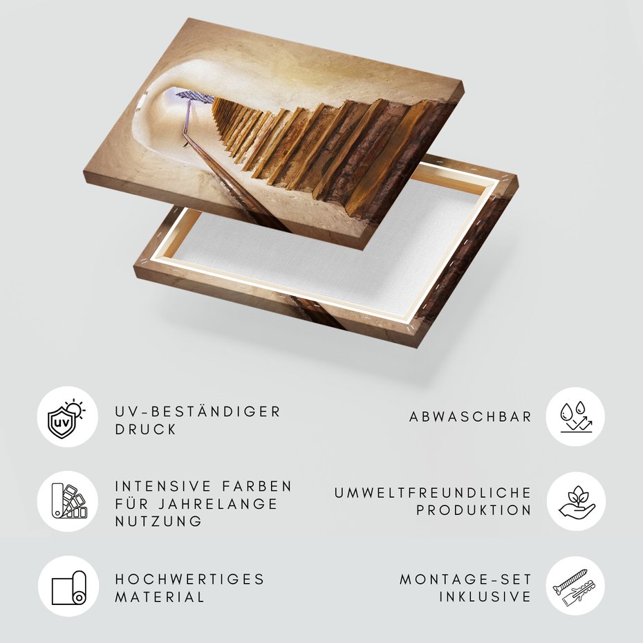 Obraz na płótnie - schody, tunel, cegła