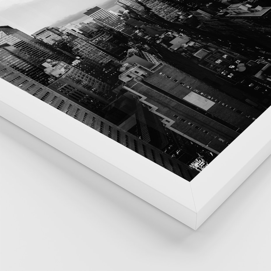 Zestaw obrazy w ramie, plakaty - miasto, budynki, most - rama biała