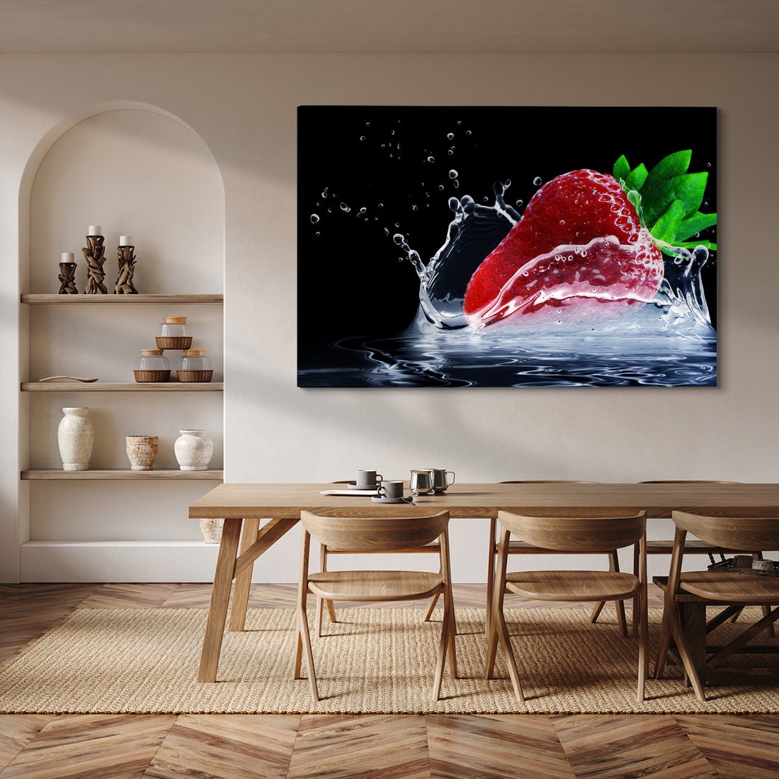 Obraz na płótnie - truskawka, woda, owoc